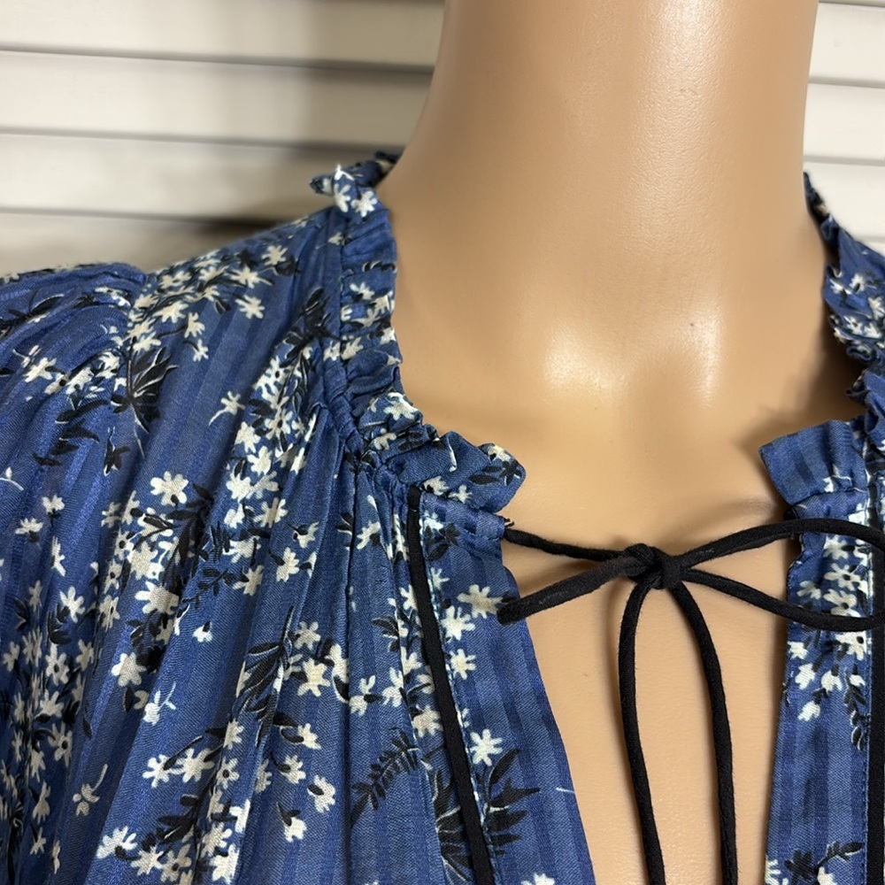 ULLA JOHNSON Brienne Dress Floral Peasant Style Mini Dress Size 8 - Picture 8 of 16